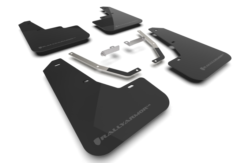 Subaru XV Crosstrek Mud Flaps - Front + Rear - Rally Armor - UR Black Flap/Grey Logo - Black - `24-`25